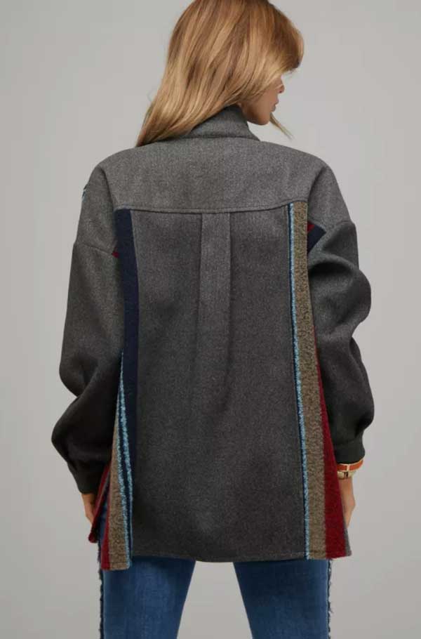 Striped Oversized Jacket grey back | MILK MONEY milkmoney.co | cute clothes for women. womens online clothing. trendy online clothing stores. womens casual clothing online. trendy clothes online. trendy women's clothing online. ladies online clothing stores. trendy women's clothing stores. cute female clothes.