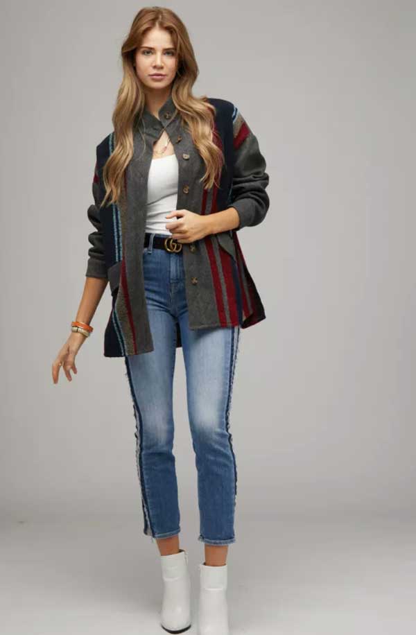 Striped Oversized Jacket grey front | MILK MONEY milkmoney.co | cute clothes for women. womens online clothing. trendy online clothing stores. womens casual clothing online. trendy clothes online. trendy women's clothing online. ladies online clothing stores. trendy women's clothing stores. cute female clothes.