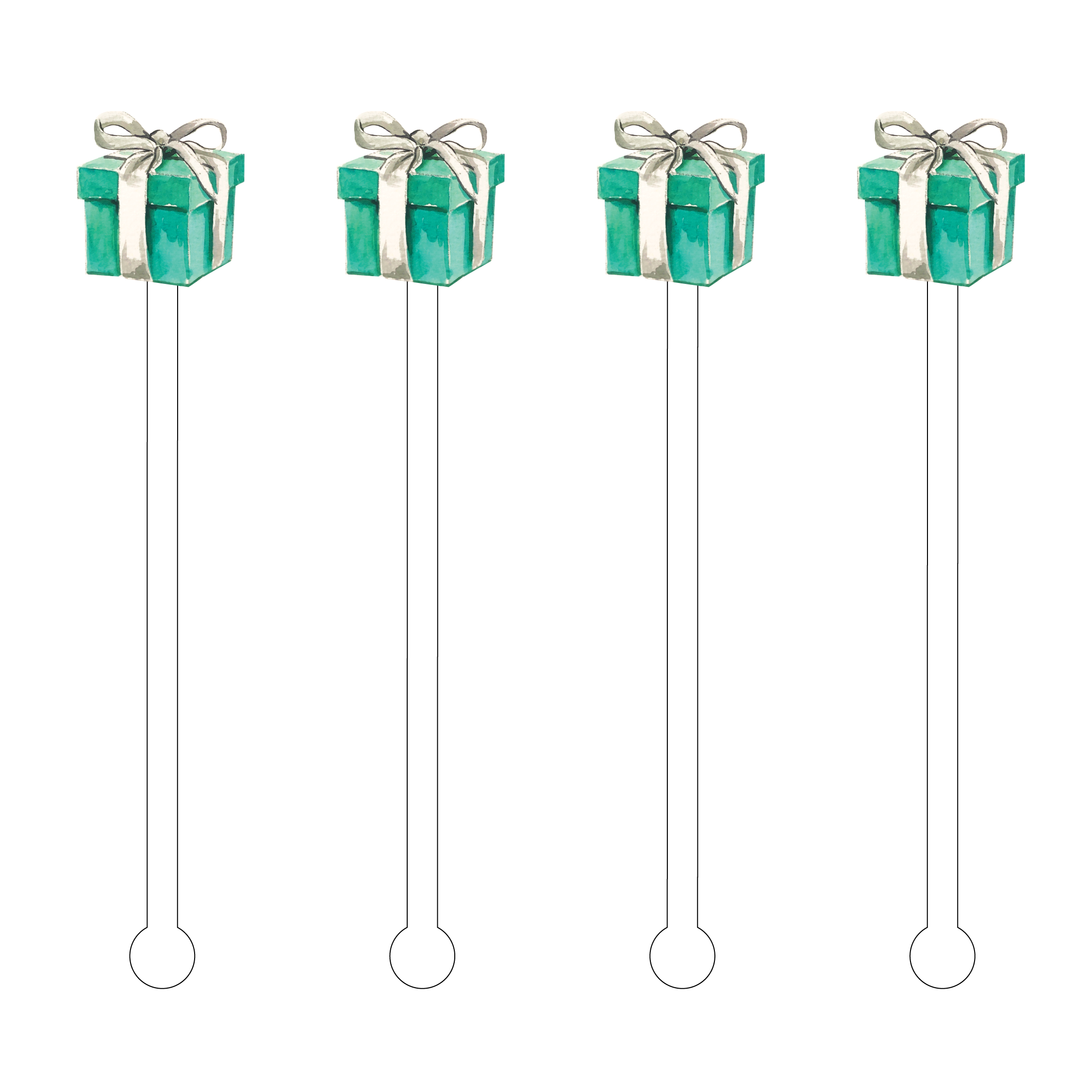 Gift Box Acrylic Stir Sticks front | MILK MONEY milkmoney.co | cute gift, holiday gift