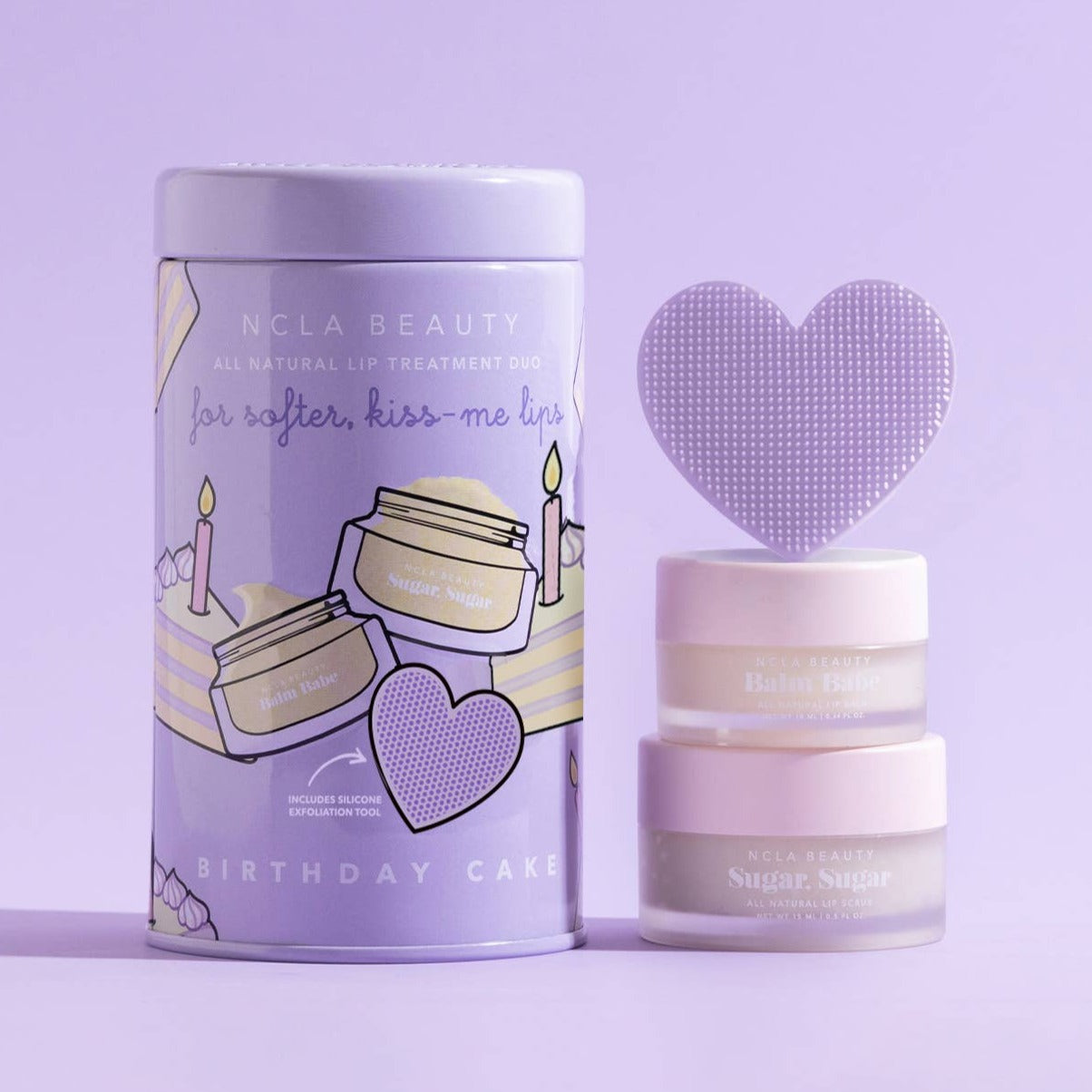 NCLA Beauty Birthday Cake Lip Care Set + Lip Scrubber