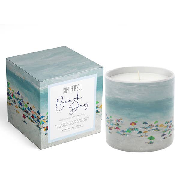 Beach Day Gift Boxed Candle front | MILK MONEY milkmoney.co | soy wax candles, small candles. natural candles, organic candles, scented soy candles, concrete candle, hand poured candles, hand poured soy candles, cement candle, hand poured soy wax candles, scented hand poured candles, hand poured scented candles