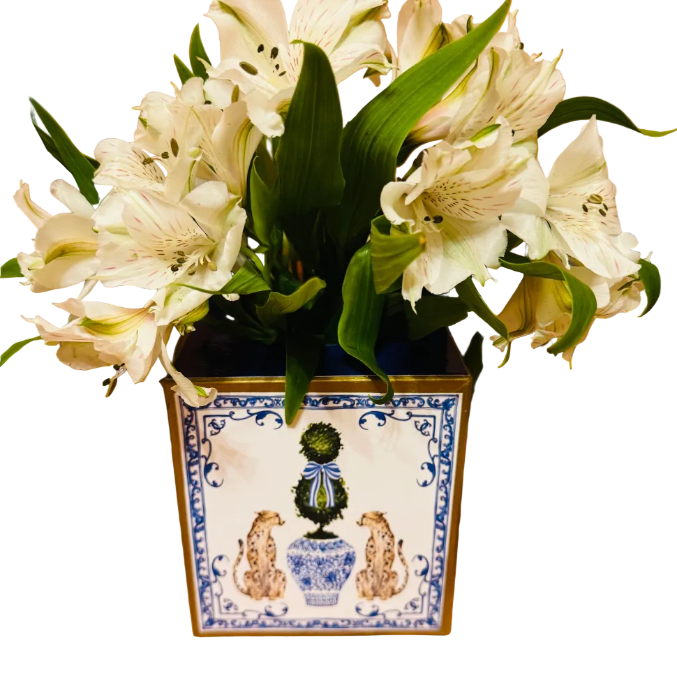 Tissue Box w/ Leopards and Chinoiserie