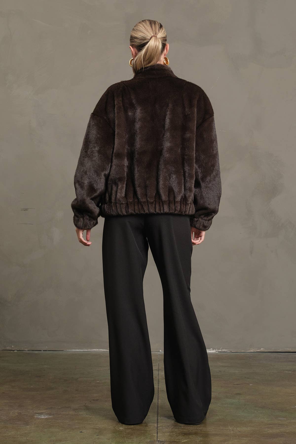 Faux Fur Button Jacket