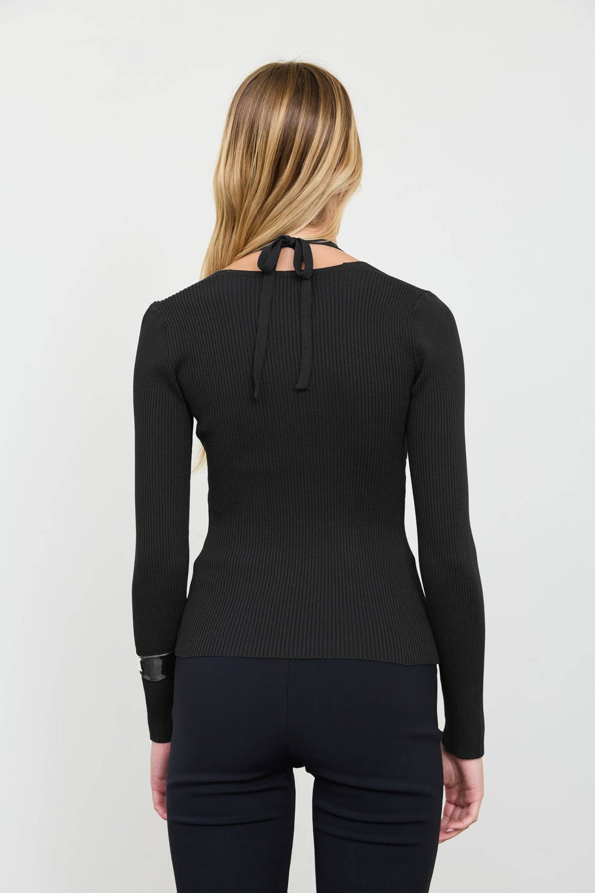 Layered Halter Ribbed Pullover