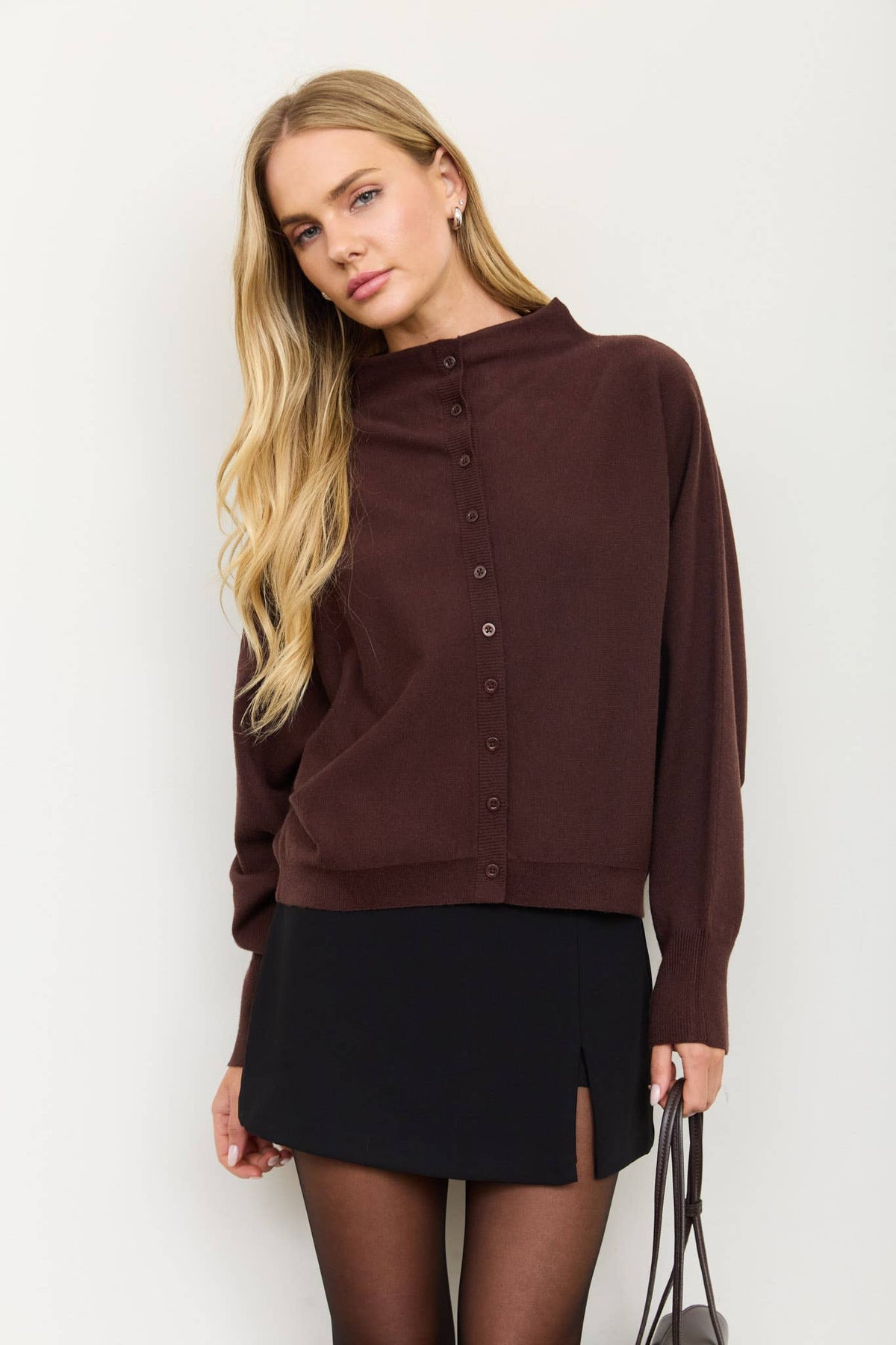 Boat Neck Button Cardigan