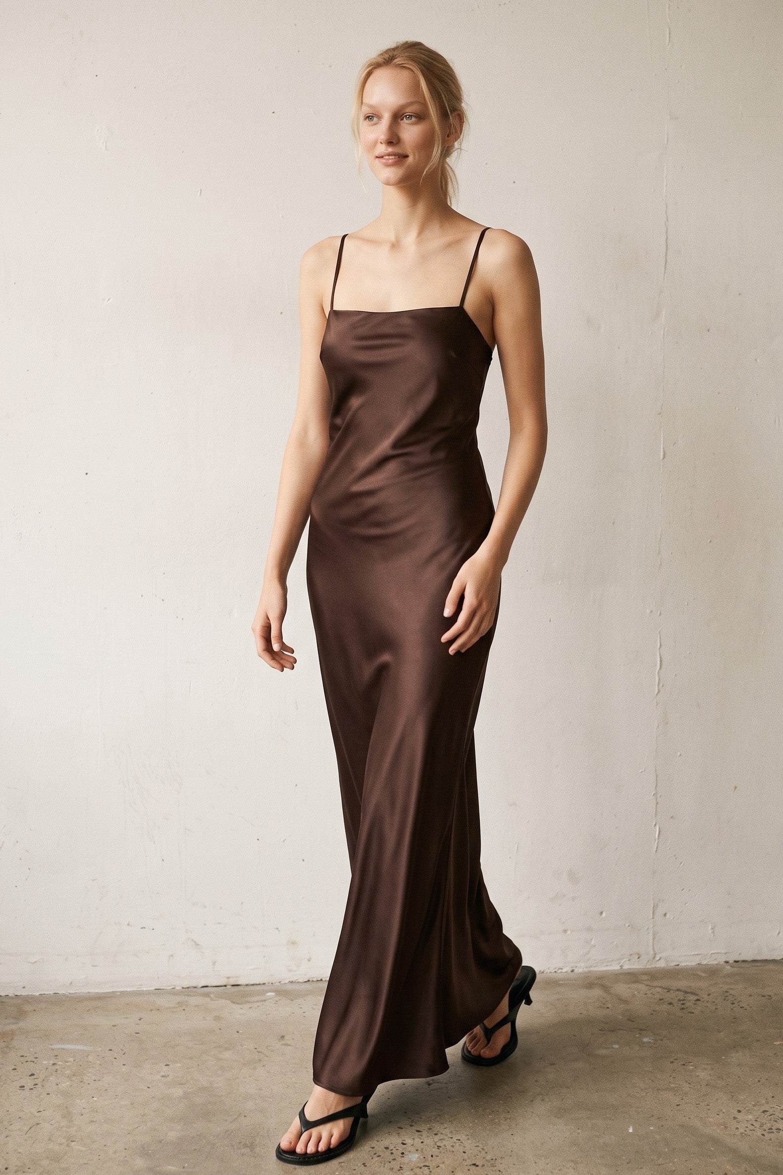 Satin A-line Maxi Dress