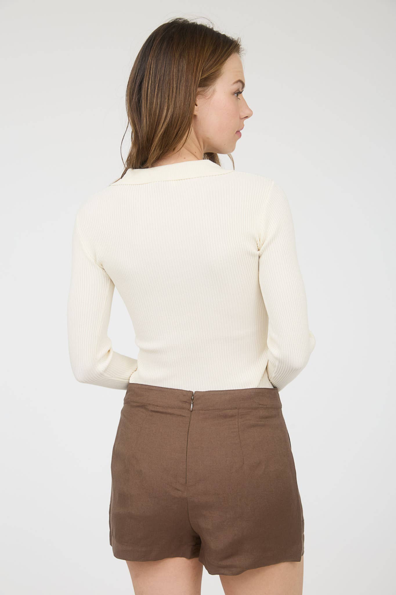 Gold-Button Knit Long Sleeve