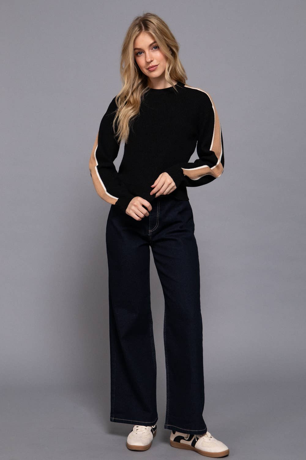 Long Sleeve Colorblock Sweater