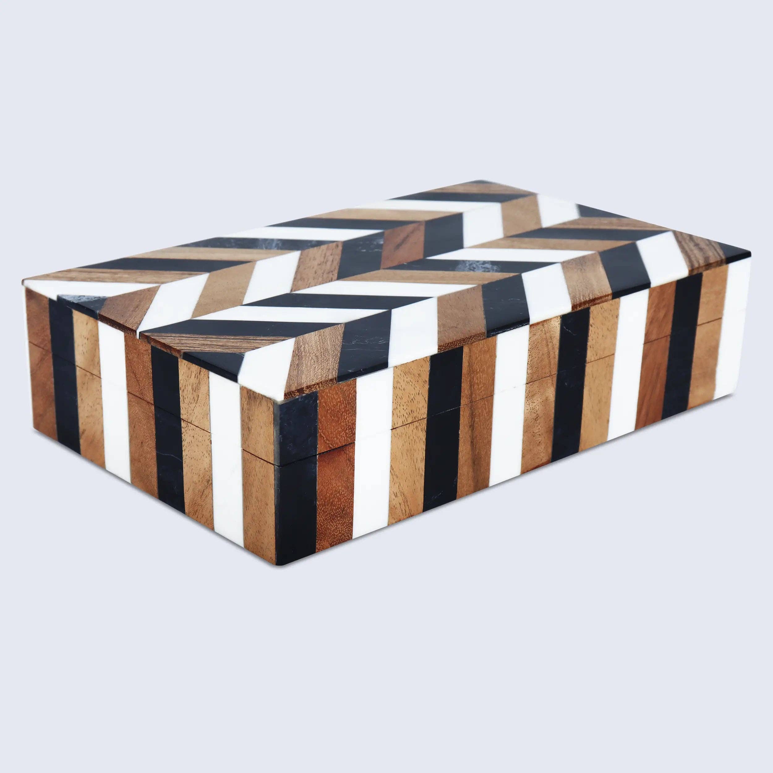 Marquet Cosmo Resin & Wood Inlay Storage Box