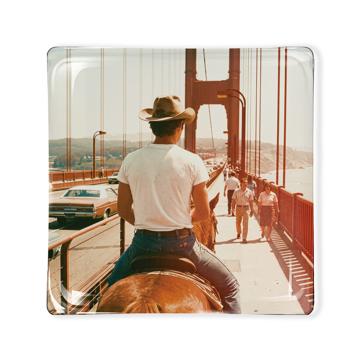 Cowboy Glass Tray