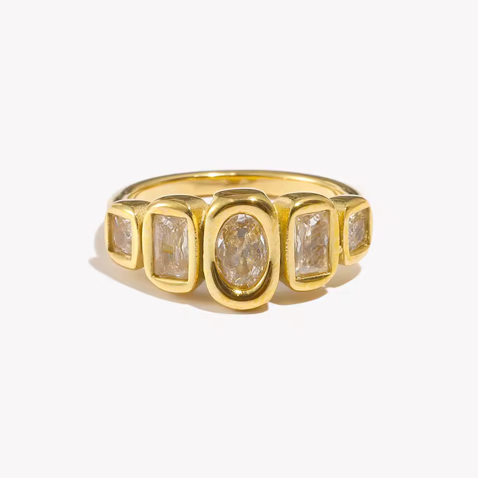 Gold Multi-Stone Band Ring