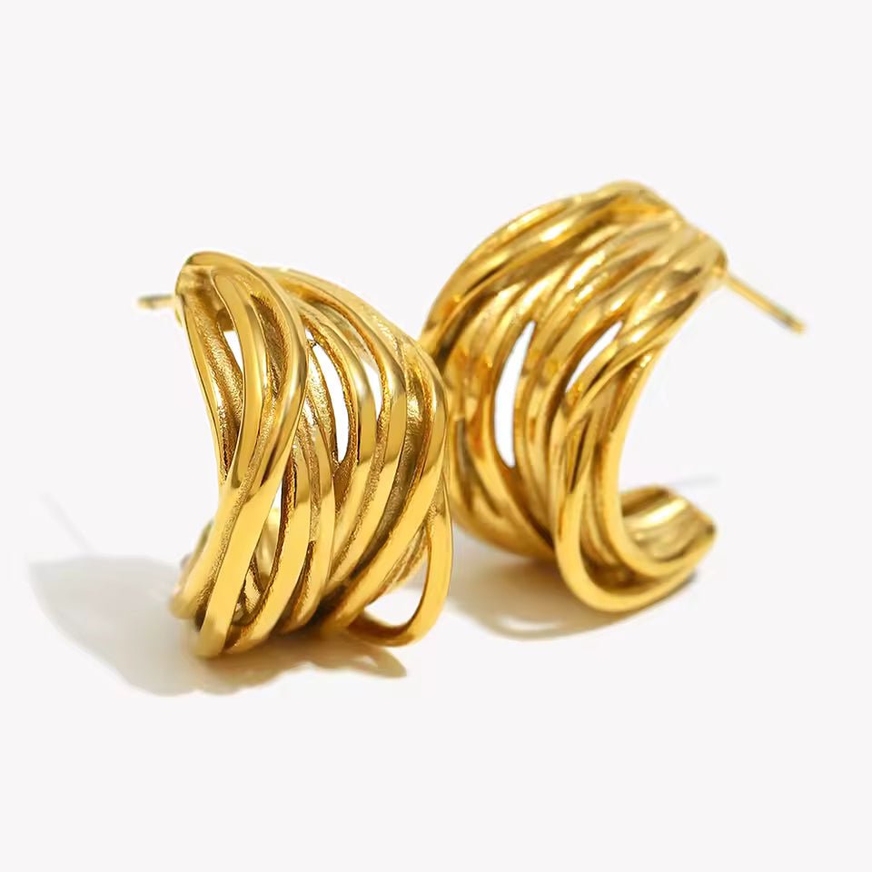 Textured Sculptural Hoop Earrings