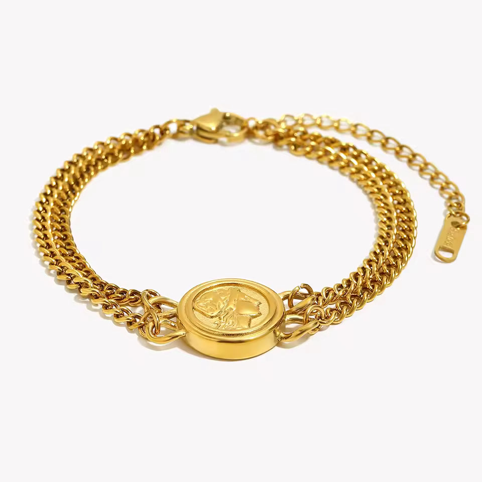 Gold Coin Chain Bracelet