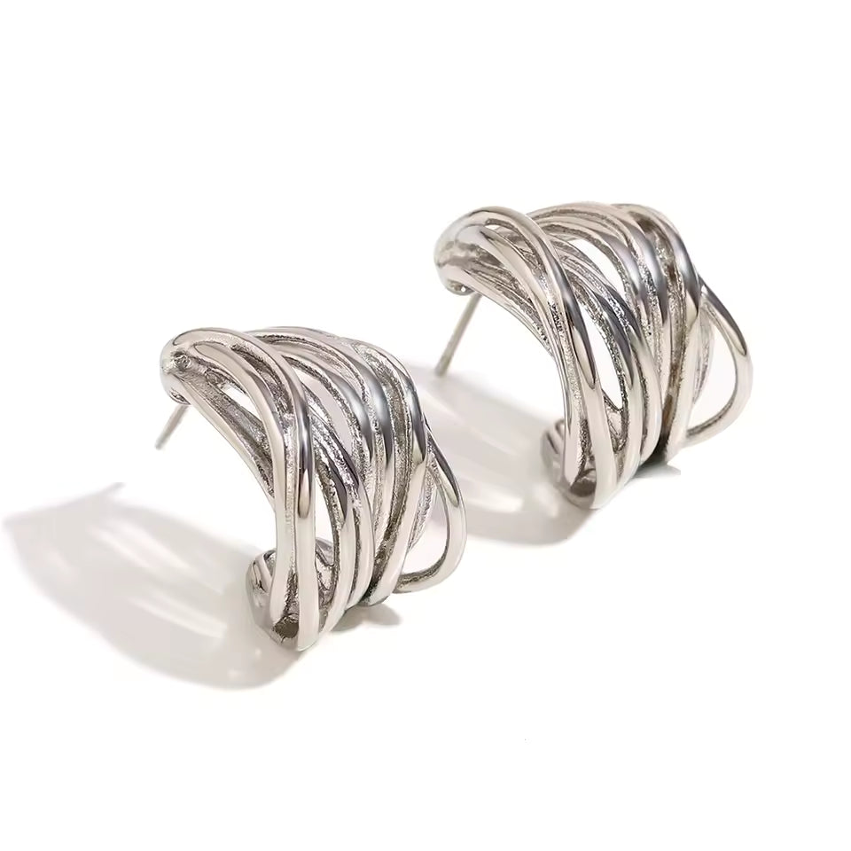 Textured Sculptural Hoop Earrings