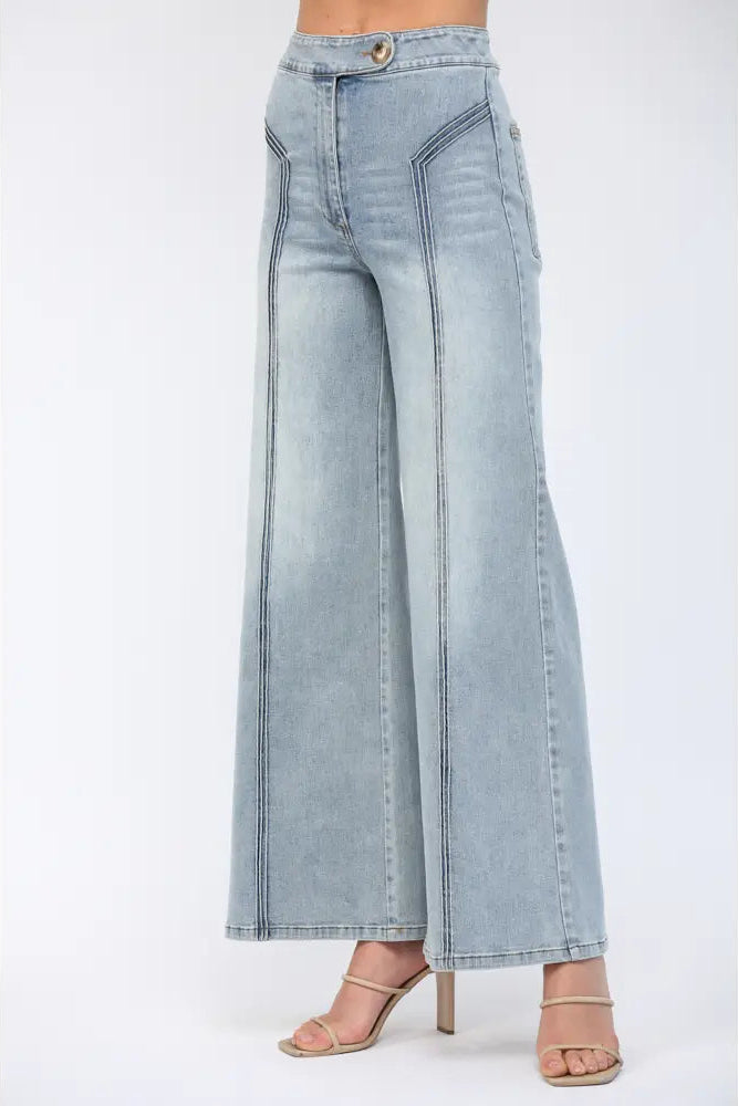 Button Closure Straight Jean