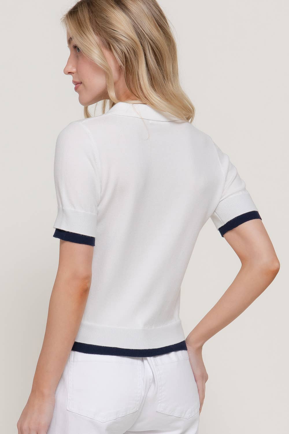 Short Sleeve Polo Sweater