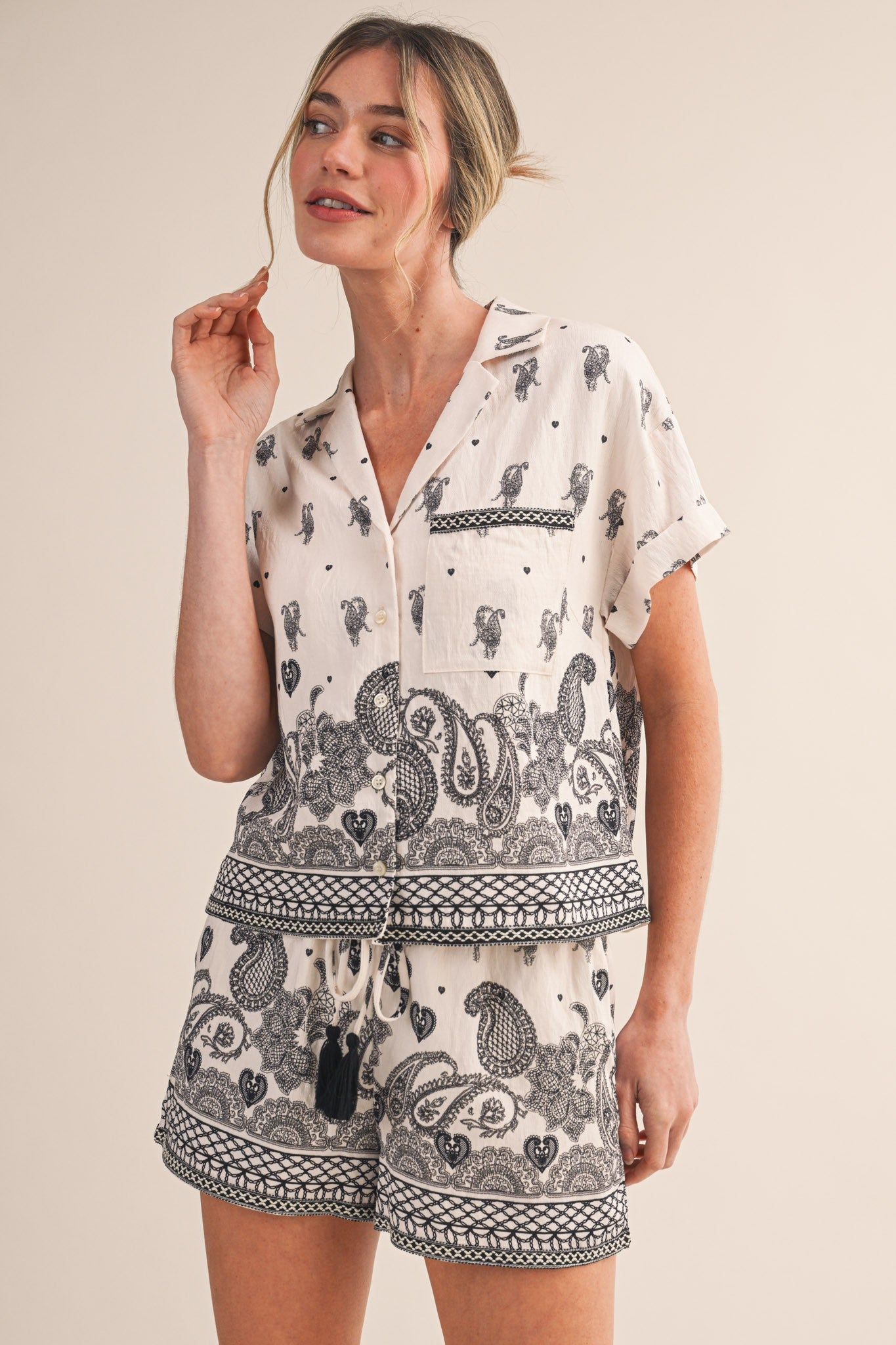 Paisley Print Set - Top and Shorts sold separately.