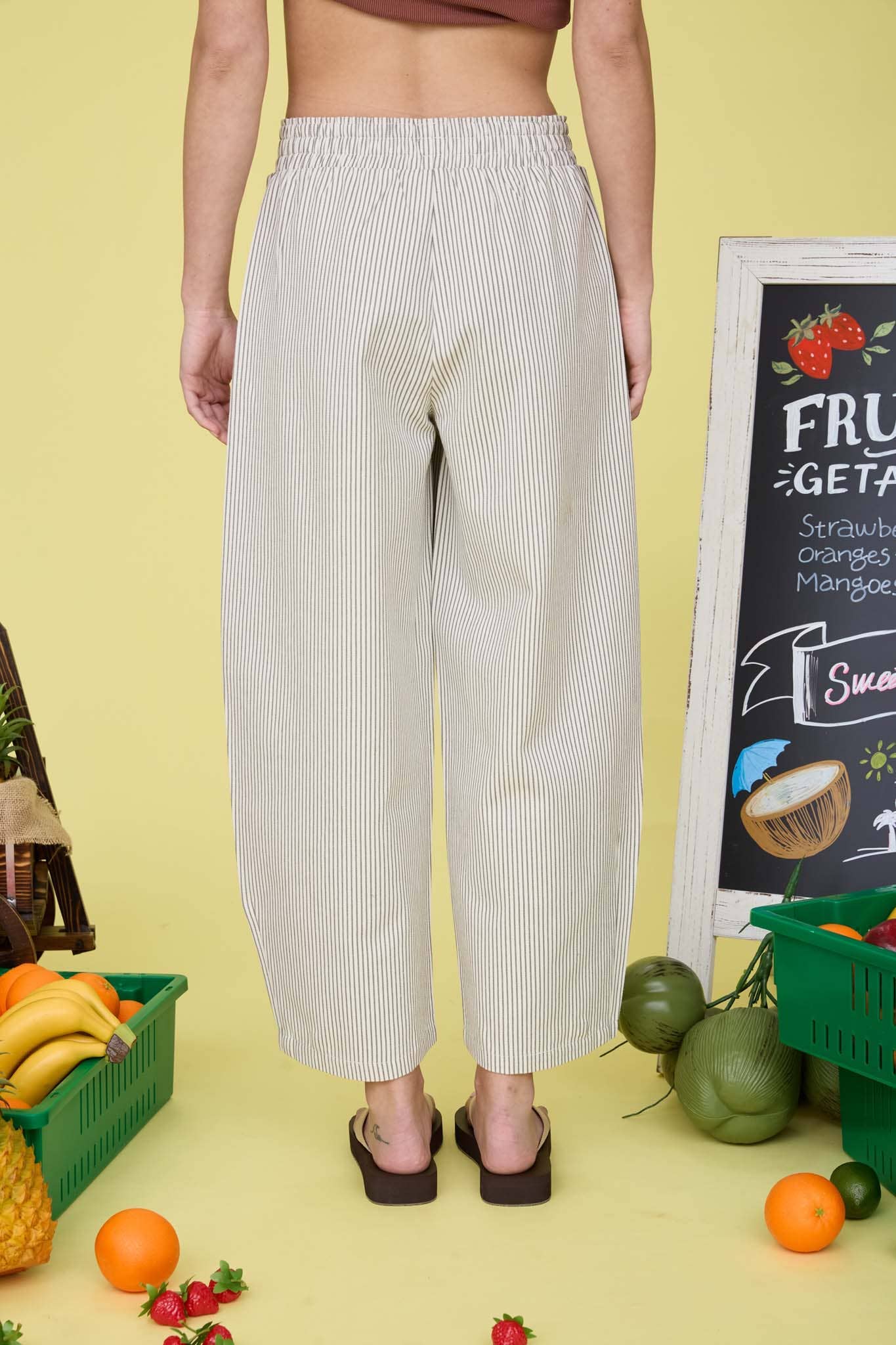 Cotton Drawstring Baggy Pants