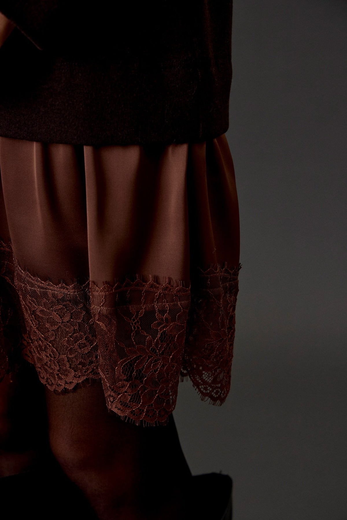 Lace-trim Sweater Dress