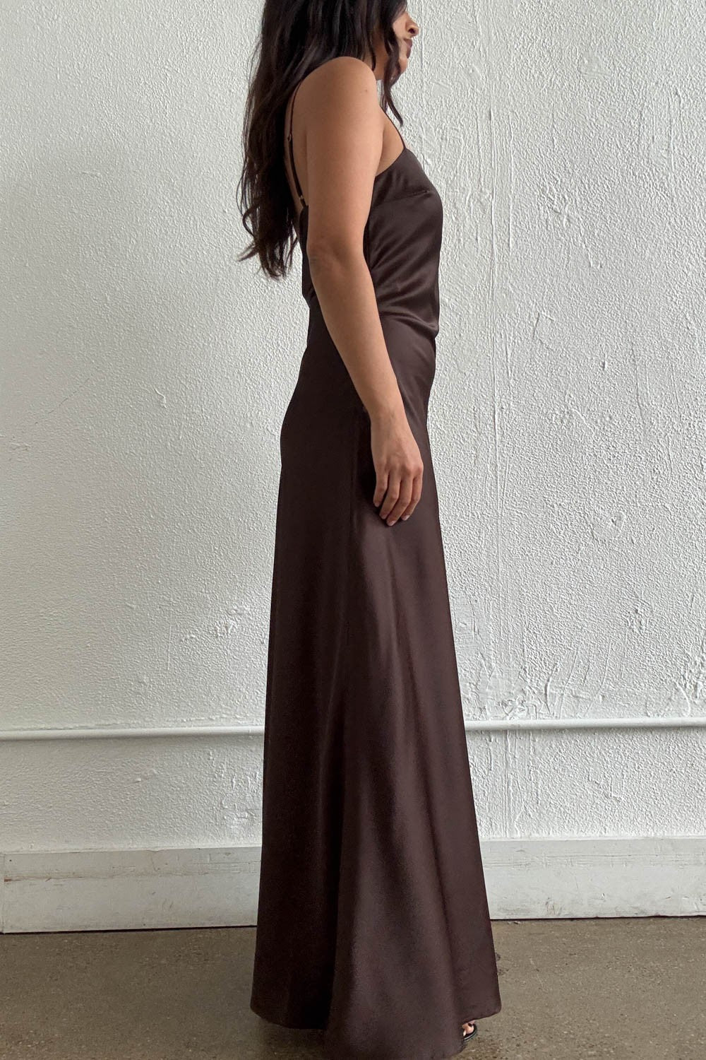 Satin A-line Maxi Dress