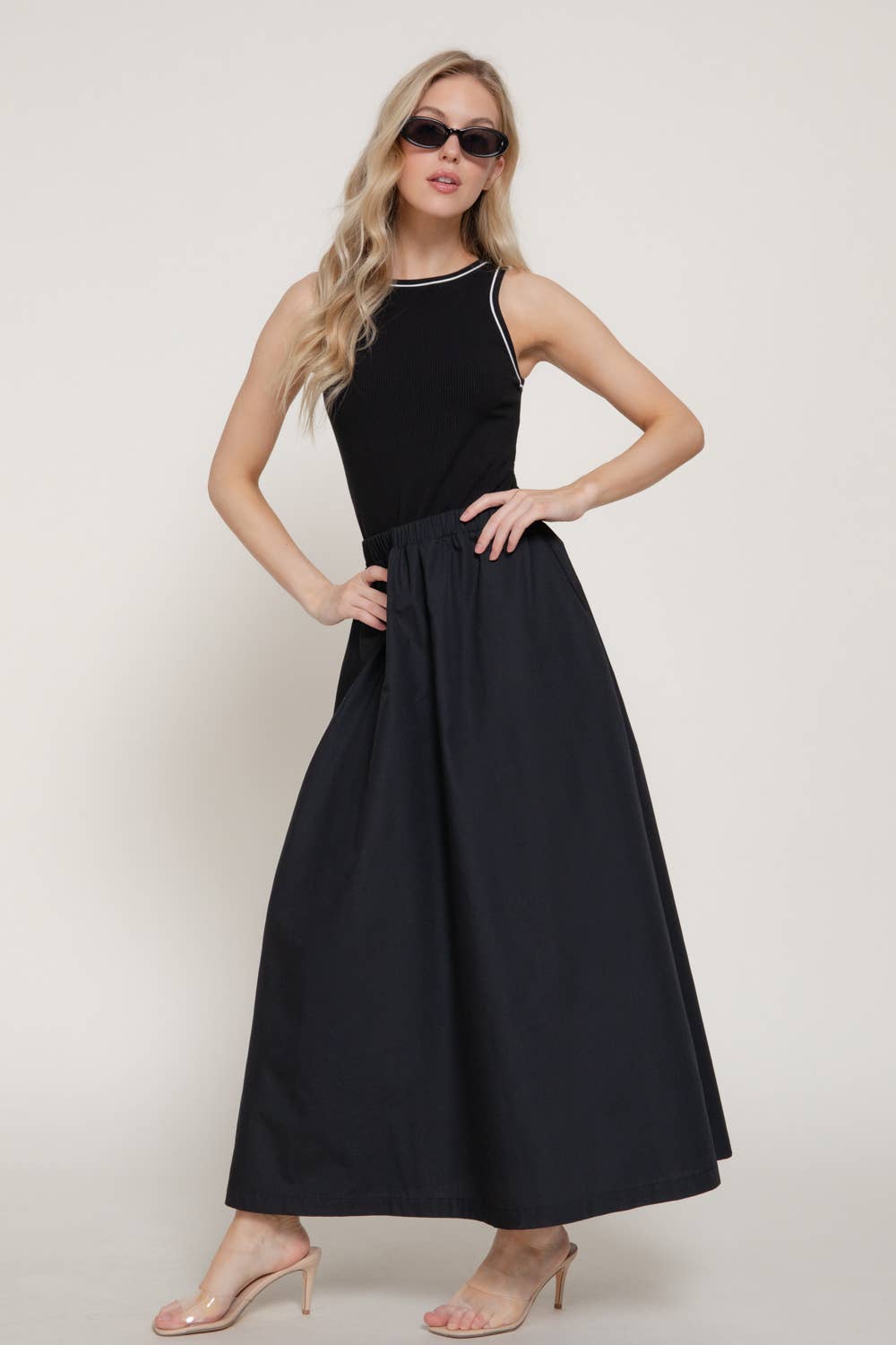 Contrast Trim Dress