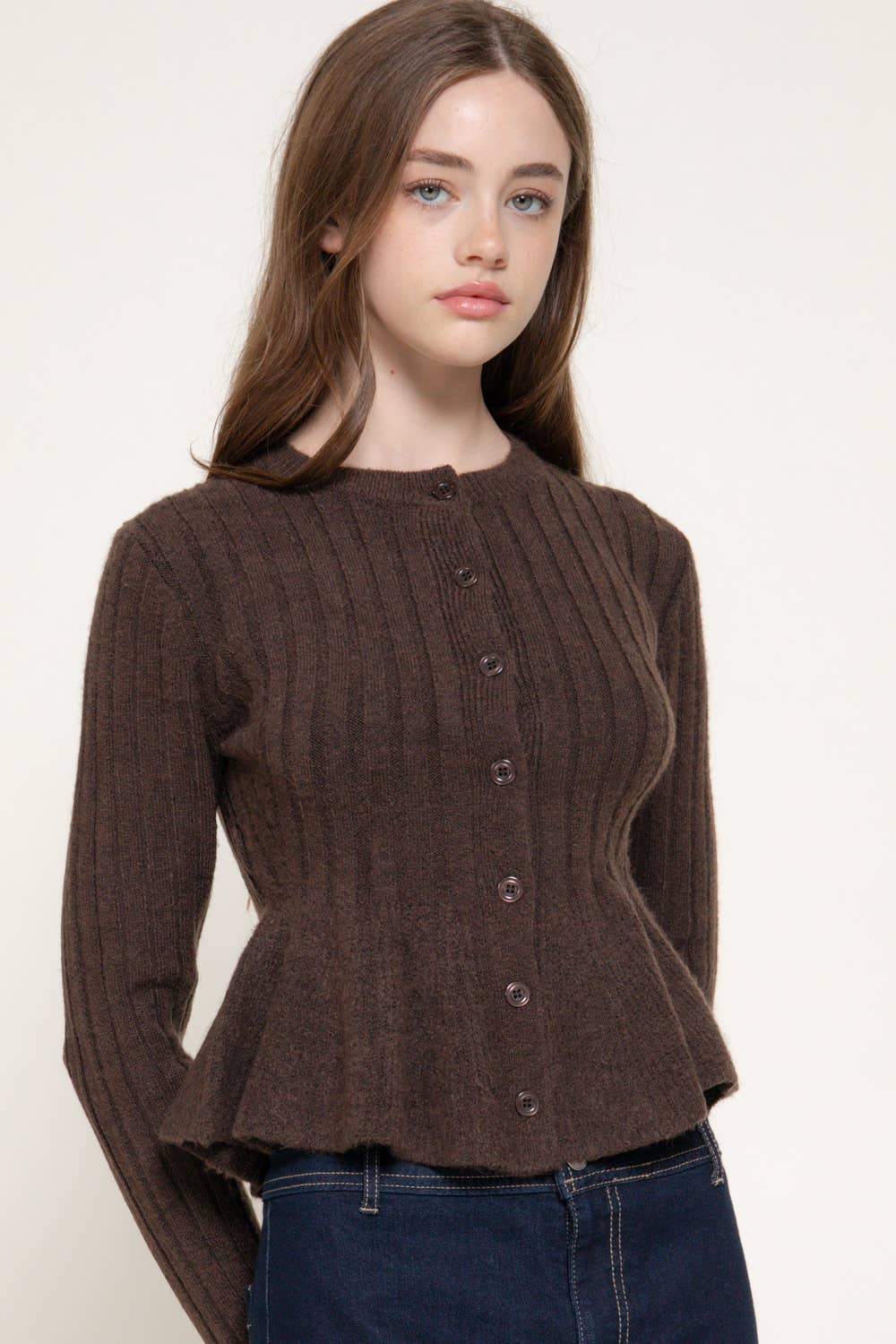 Peplum Sweater Cardigan