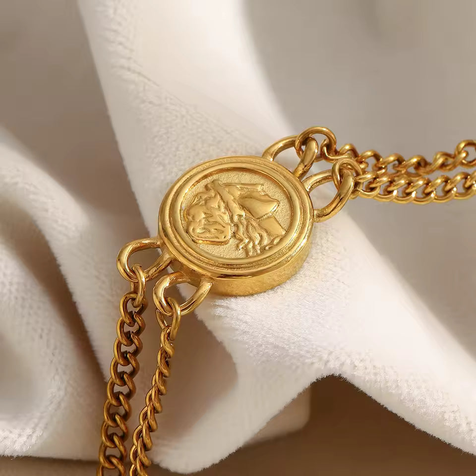 Gold Coin Chain Bracelet