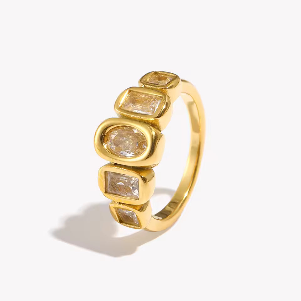 Gold Multi-Stone Band Ring