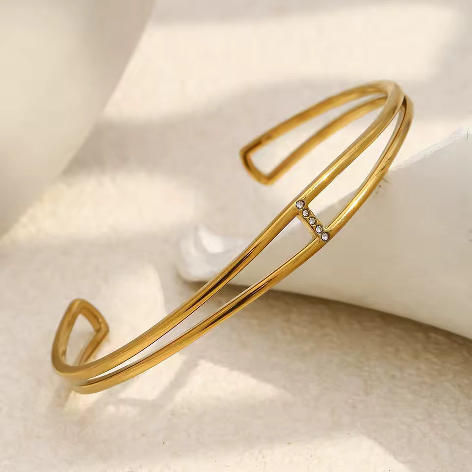 Double Band Crystal Cuff