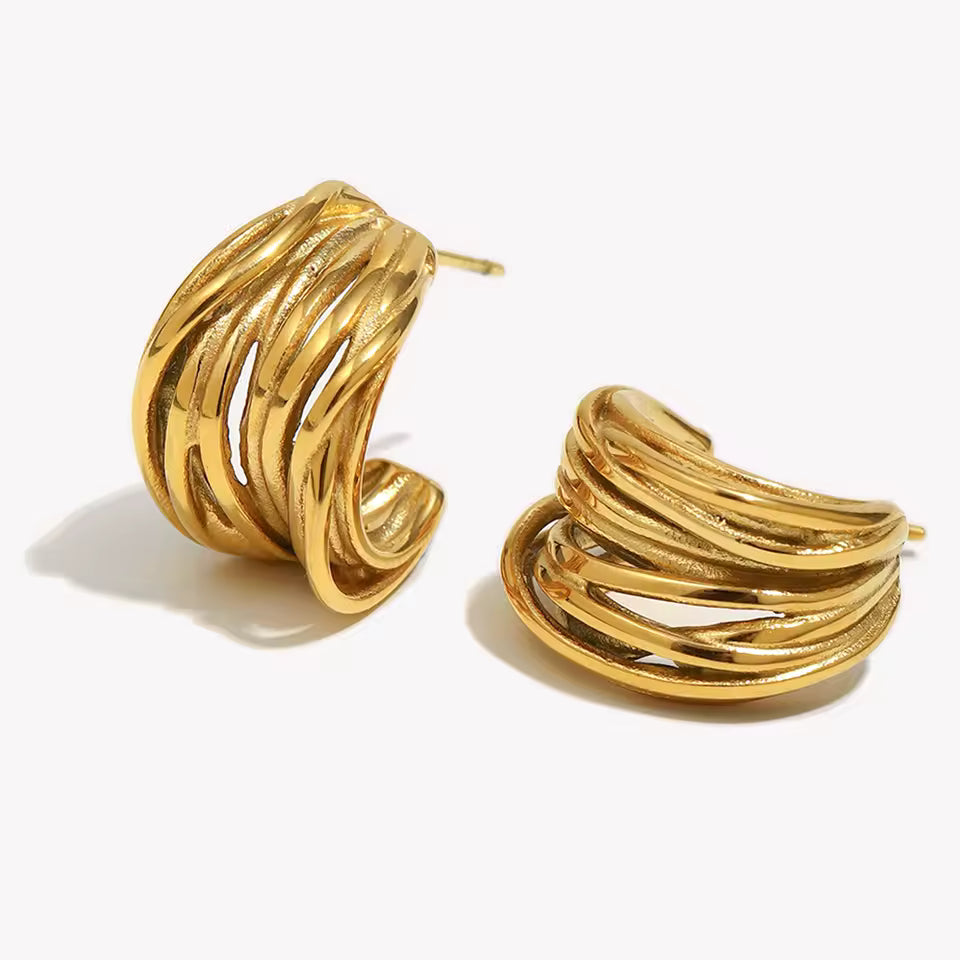 Textured Sculptural Hoop Earrings
