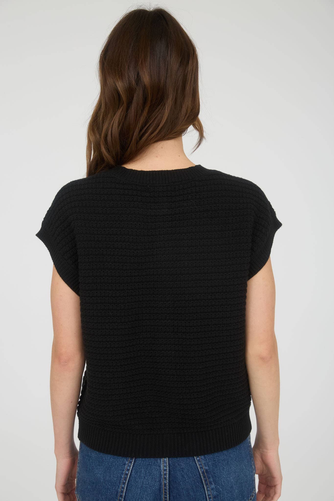 Textured Knit Cardigan Vest