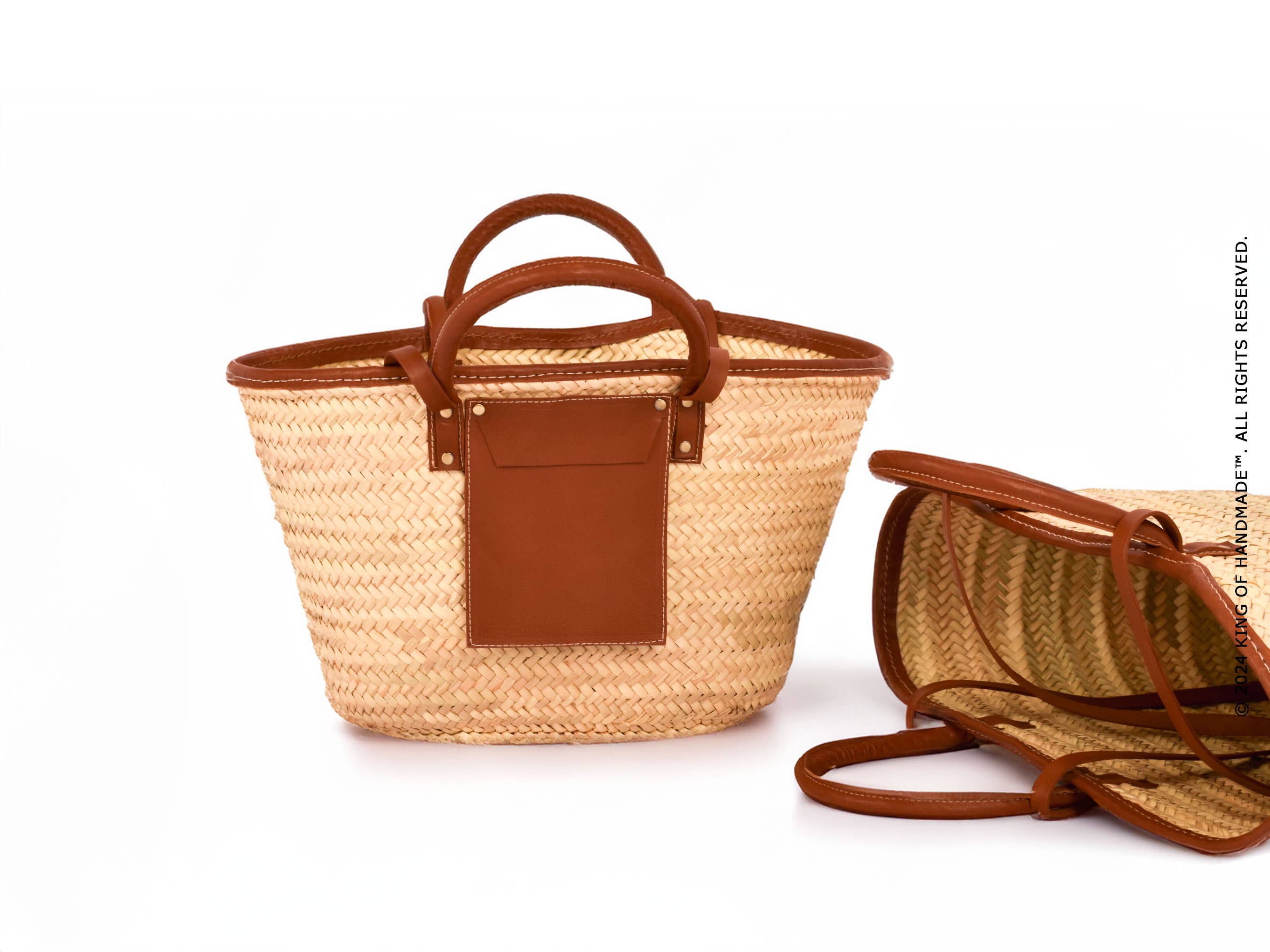 Woven Straw Shoulder Tote Bag