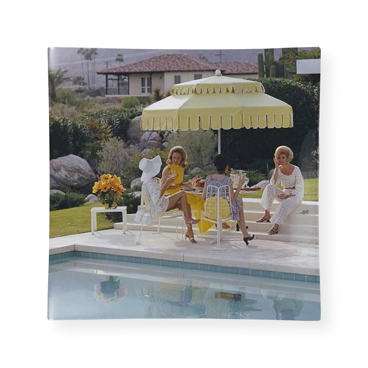 Pool Umbrella Glass Tray