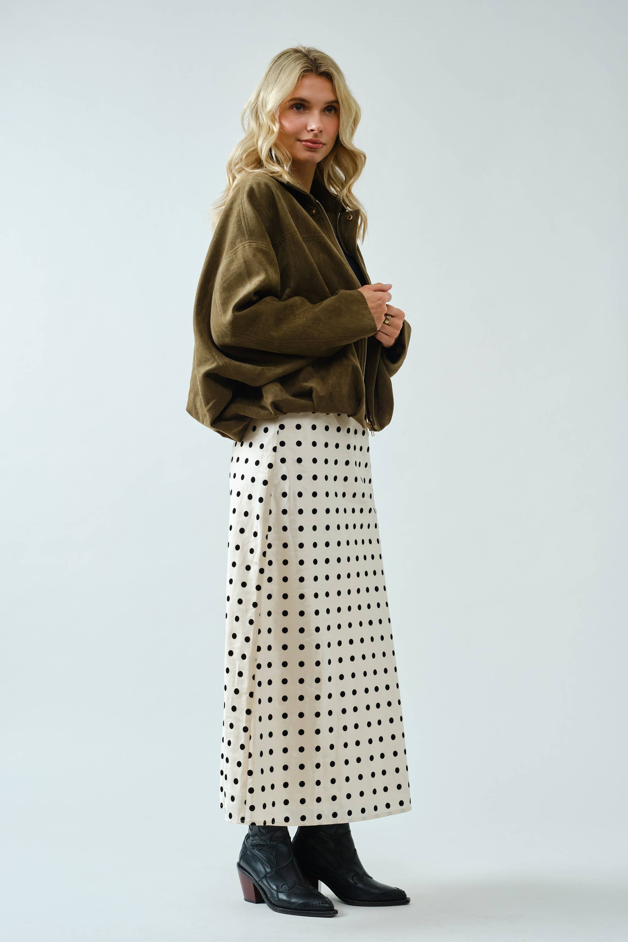 Suede Olive Bomber Jacket