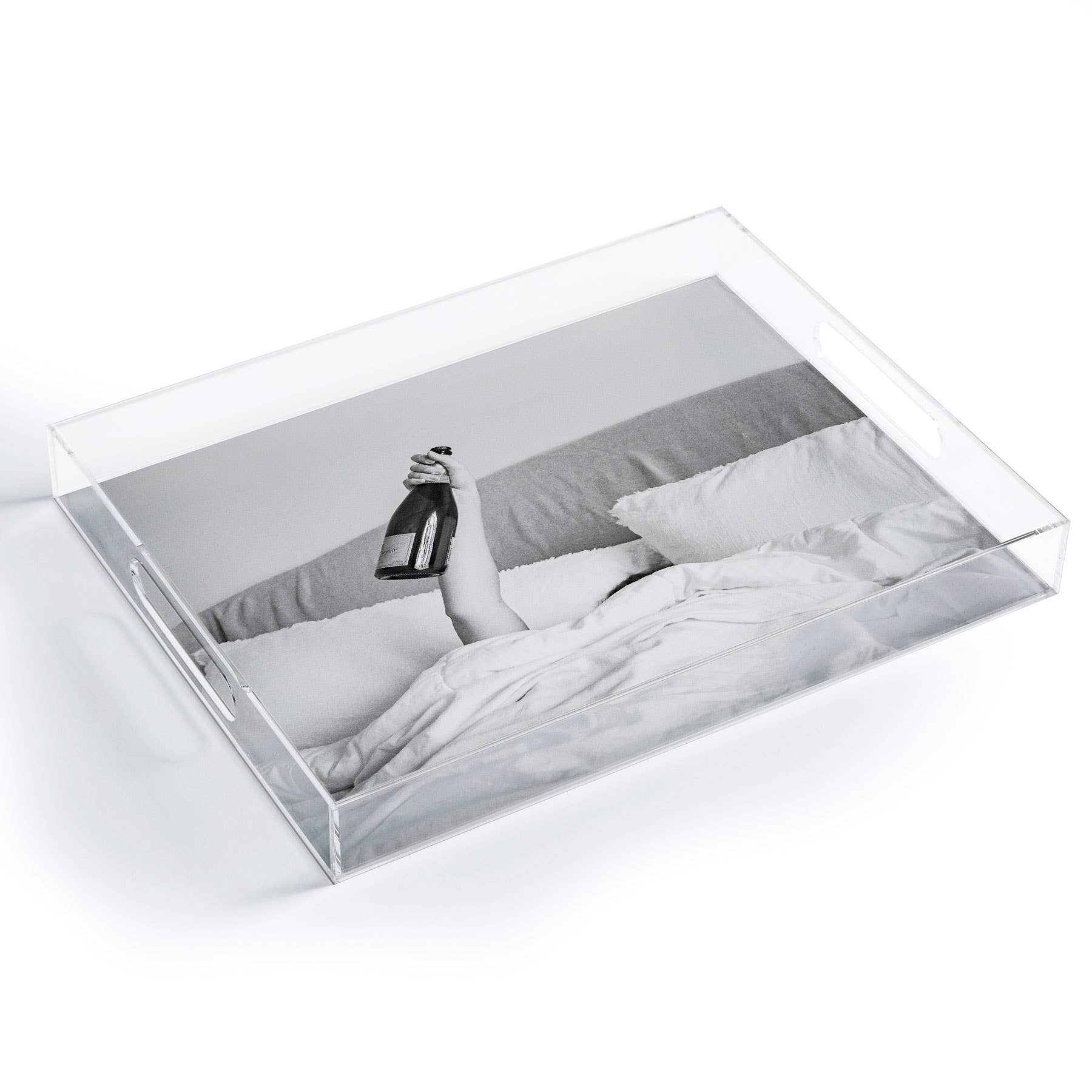 Champagne In Bed Acrylic Tray