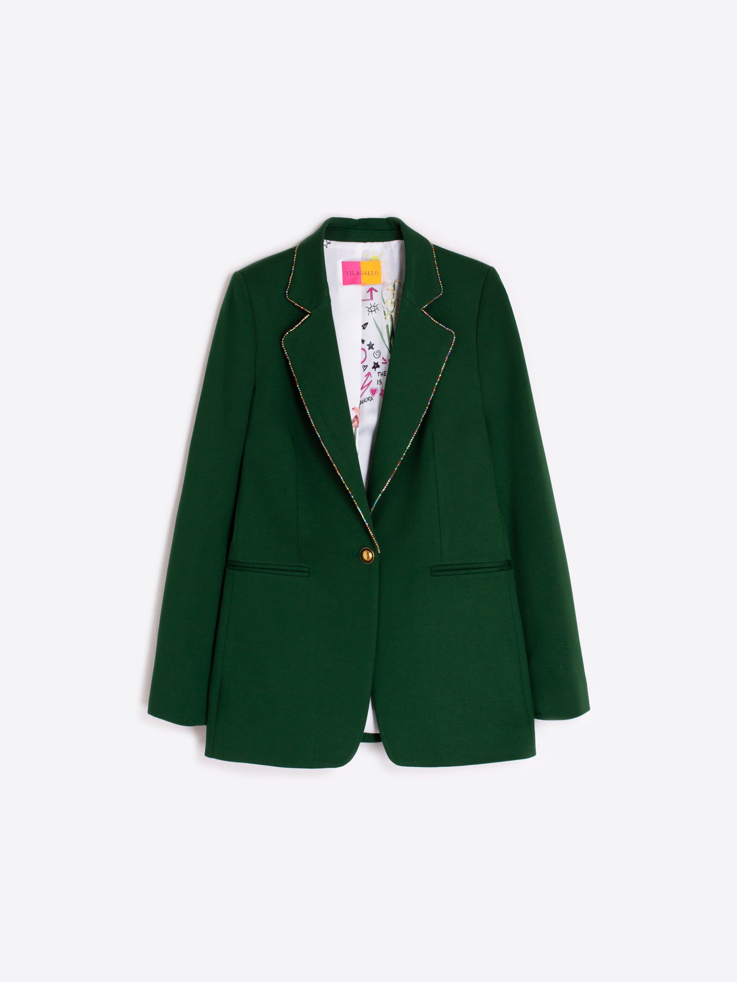 Vilagallo Green Bejeweled Blazer