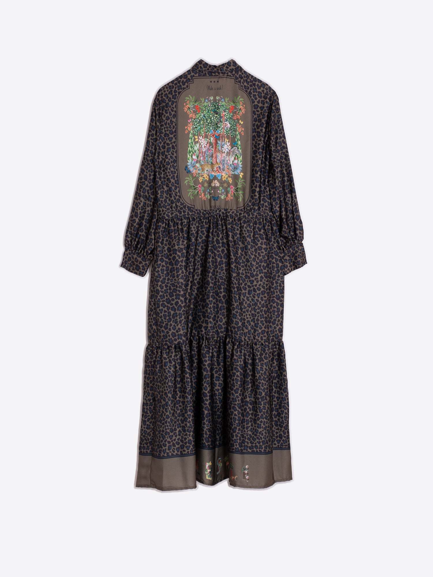 Vilagallo Green Cheetah Print Dress