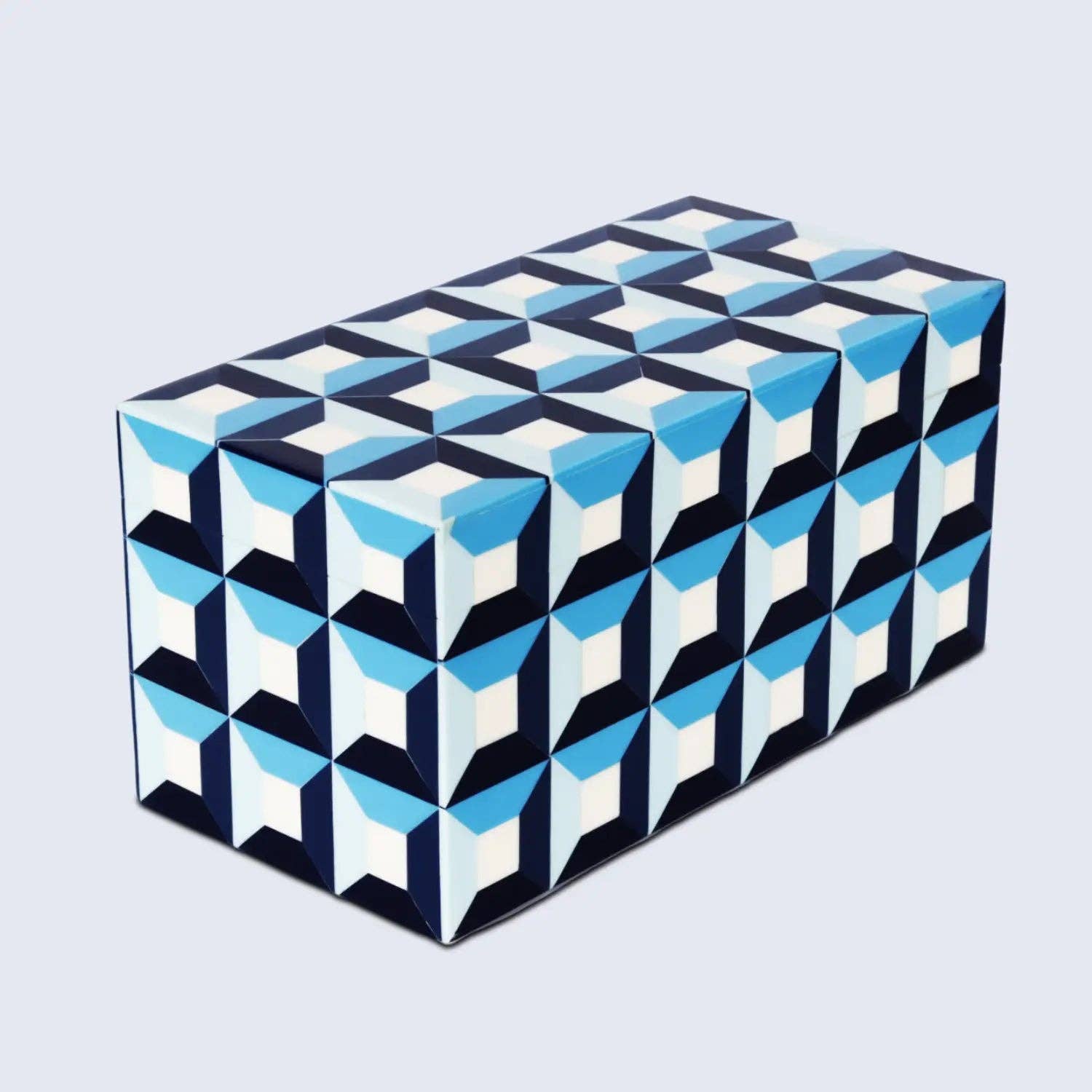 Blue Geometric Decorative Box
