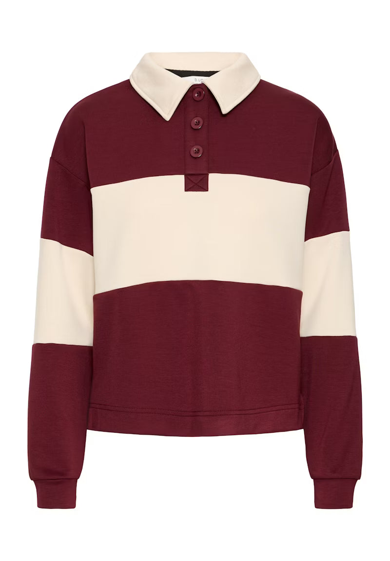 b. young Byputsi Contrast Polo Pullover