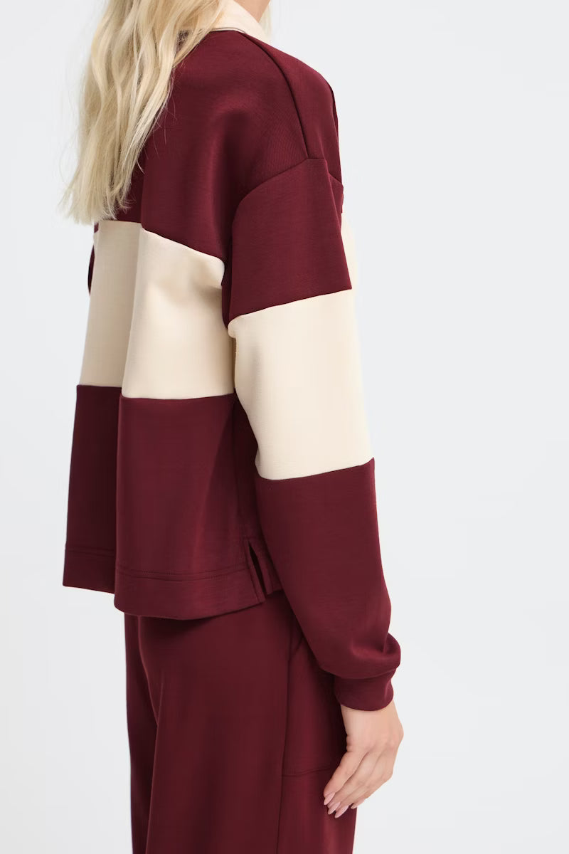 b. young Byputsi Contrast Polo Pullover