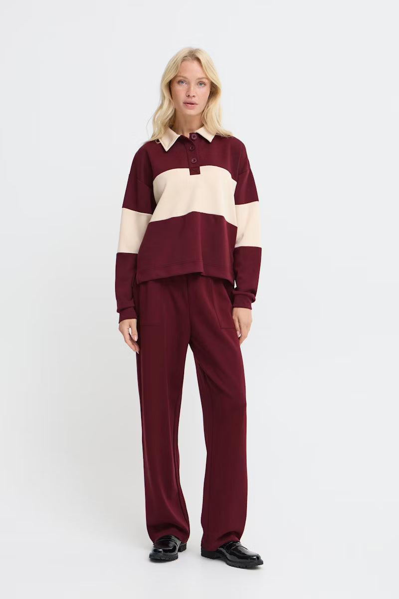 b. young Byputsi Contrast Polo Pullover