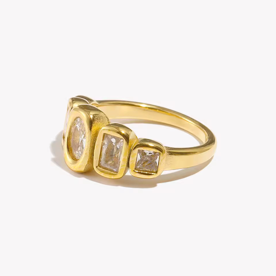Gold Multi-Stone Band Ring