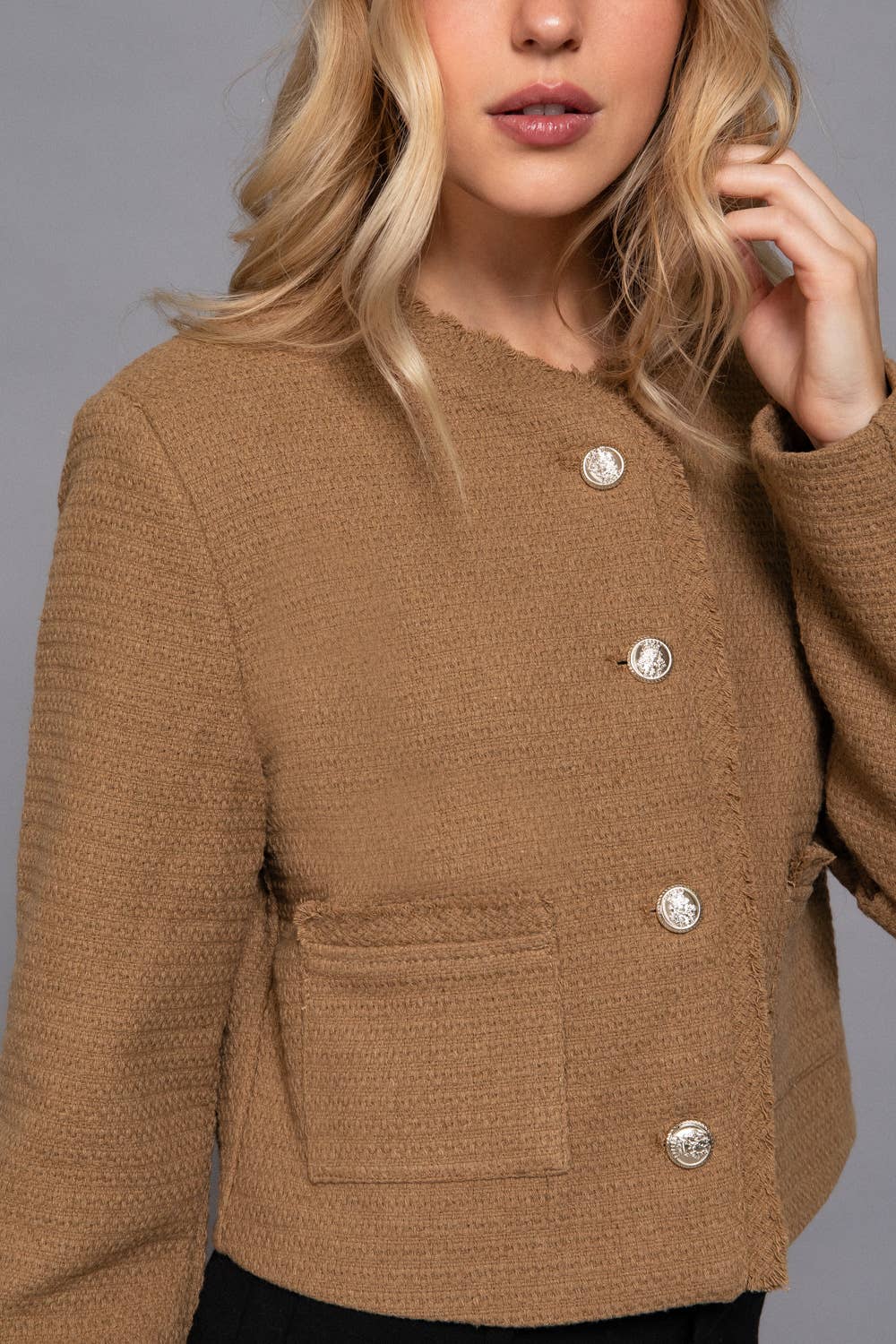 Button Down Tweed Jacket