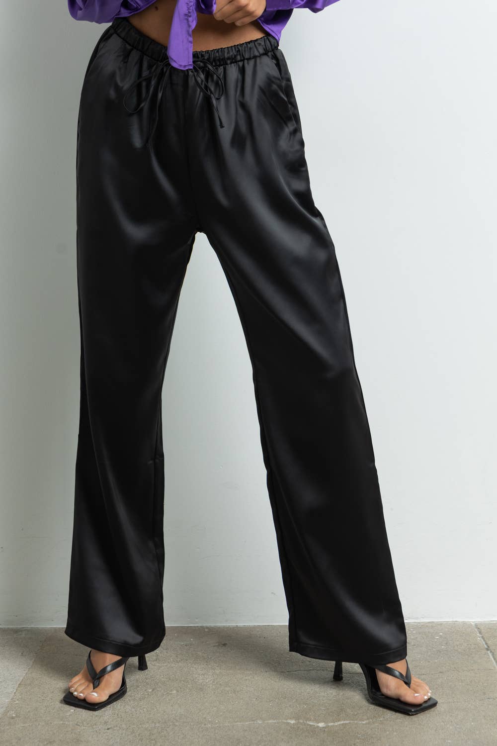 High Rise Satin Pants