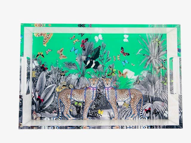 Vanity Tray: Emerald Cheetah