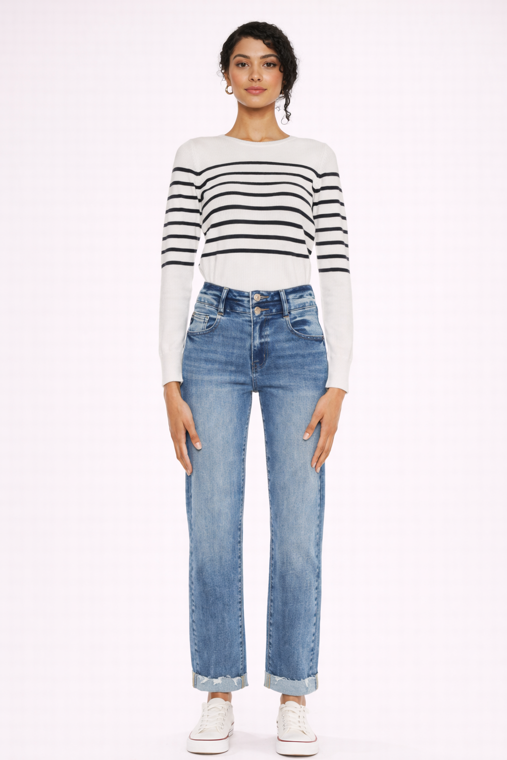 High Rise Slim Straight Jeans