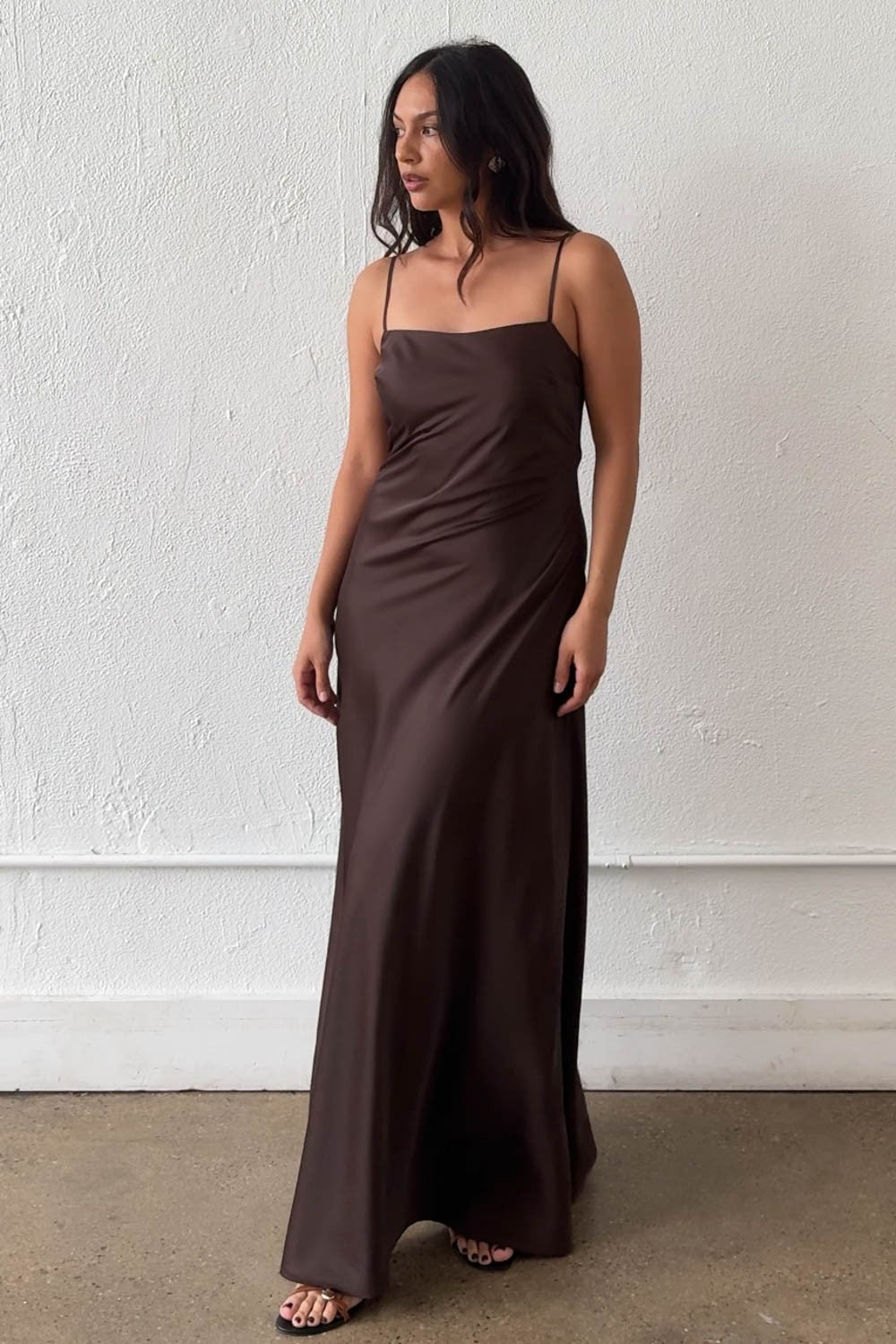 Satin A-line Maxi Dress