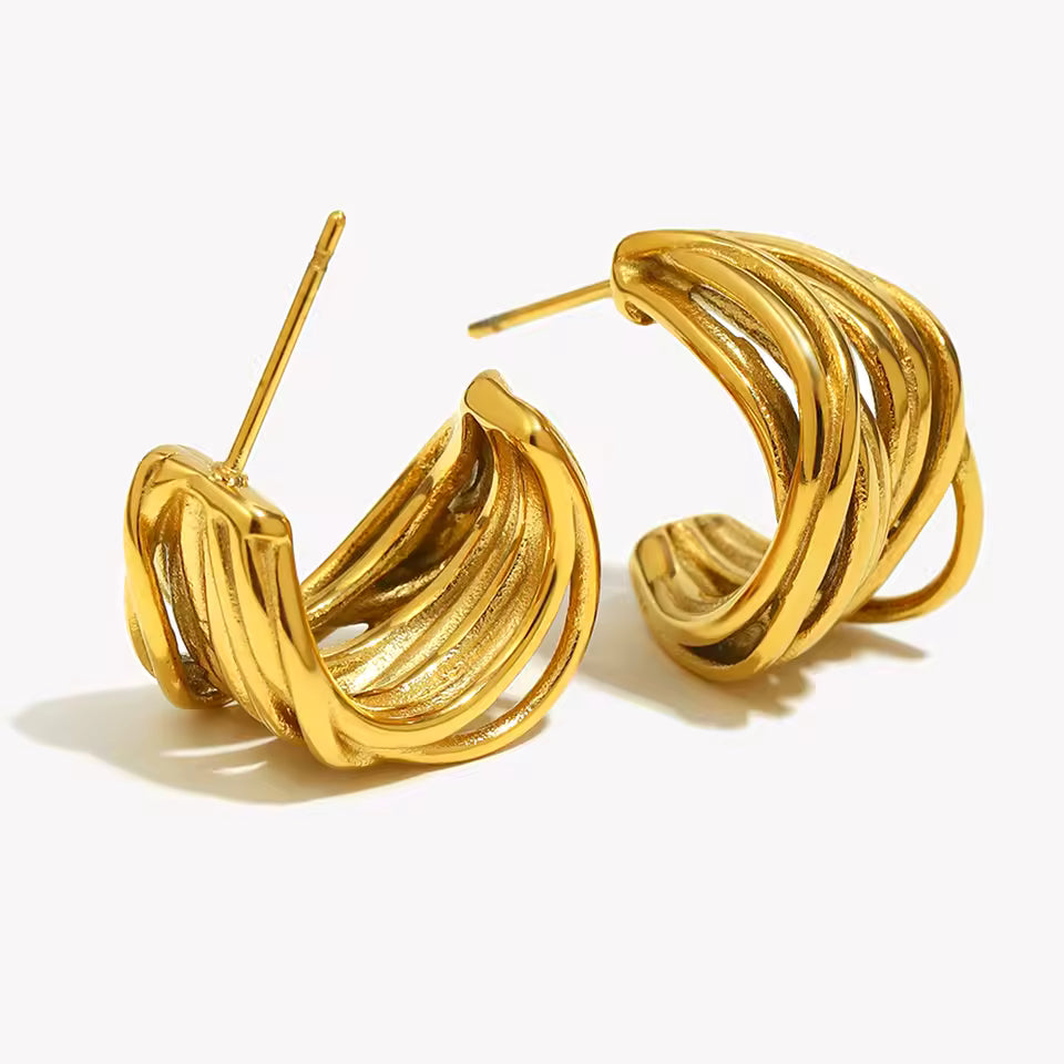 Textured Sculptural Hoop Earrings