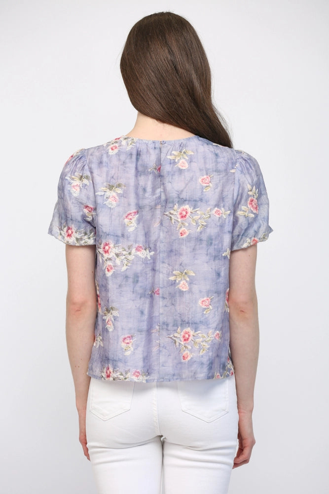 Gathered Neck Floral Top