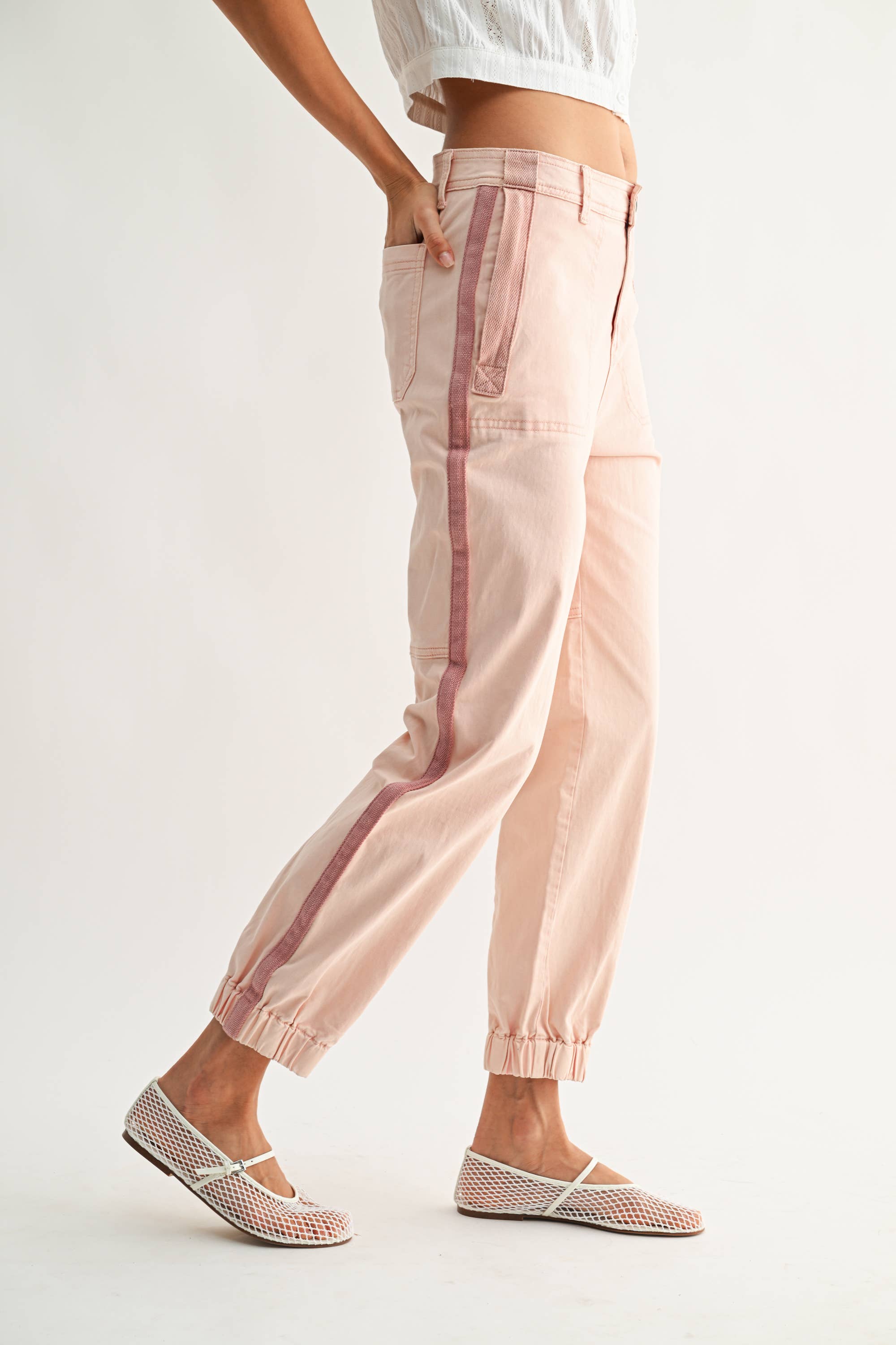 Pink Side Stripe Jogger
